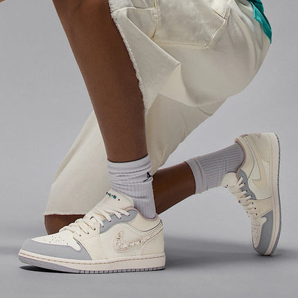 Scarpe sportive durevoli Nike Air Jordan 1 Low originali da donna IH7323-100 platinumshop