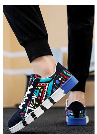 Nuove Scarpe Estive alla Moda per Uomo, Sneakers Sportive Antiscivolo da Passeggio, Scarpe Casual in Tela con Motivi, Zapatos Maschili