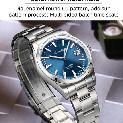 ADDIESDIVE Luxury Classic Automatic Watch Waterproof AR Coated Calendar Display Mechanical Watches Luminous AD2077 Reloj Hombre