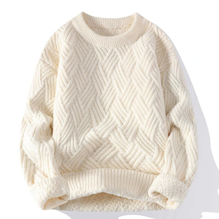 Legible Autumn and Winter Casual Sweaters Men Round Neck Collar Knitted Pullovers Male Loose Sweater Man