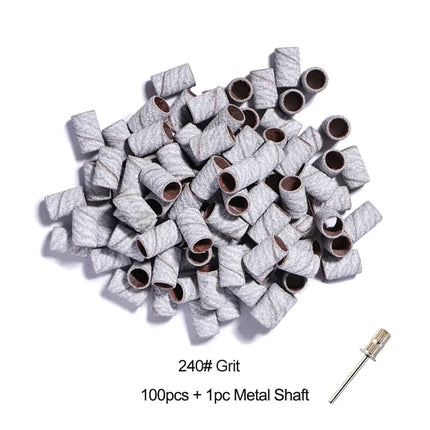 Nail Sanding Ring Bands 80/120/180/240 Grit Electric Manicure Drill Grinding Heads UV Gel Polish Removal Pedicure Abrasive Tools 2028