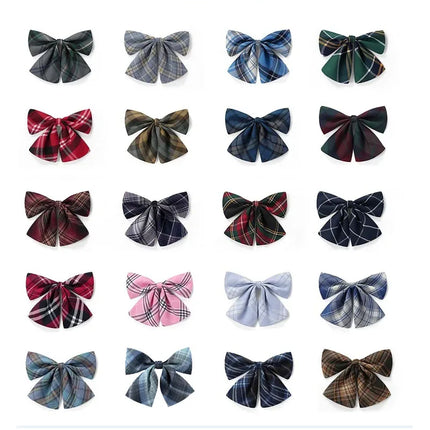 Damen Plissierter Schottenrock mit Fliege XS-5XL Harajuku Preppy Japanische Schuluniformen Mini Rock Sommer Jupe Kawaii für Mädchen