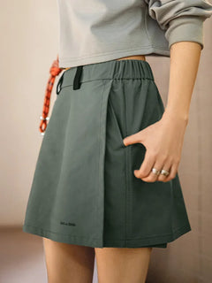 Maden New Outdoor A-Line Skort Shorts Estate da donna Leggero Escursionismo Elastico in vita Pantalone Gonna Casual Versatile Pantaloni verdi