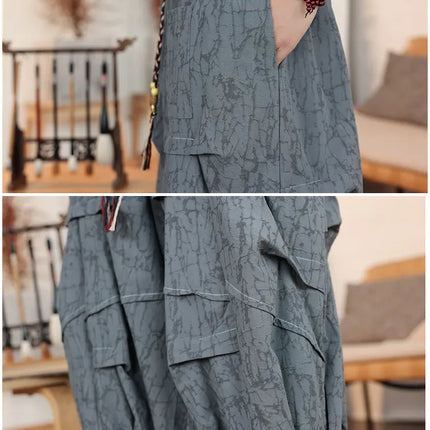 Pantaloncini Estivi da Uomo Taglie Forti in Cotone Comodi Stile Cinese Vintage Moda Casual Sportivi a Lanterna Taglie Grandi fino alla 8XL