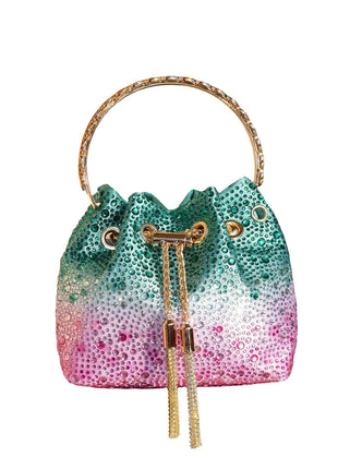 Handle Rhinestones Evening clutch Bag Purses and handbag luxury Designer shoulder bag Shiny Crystal Clutch purse bucket bag PlatiNum