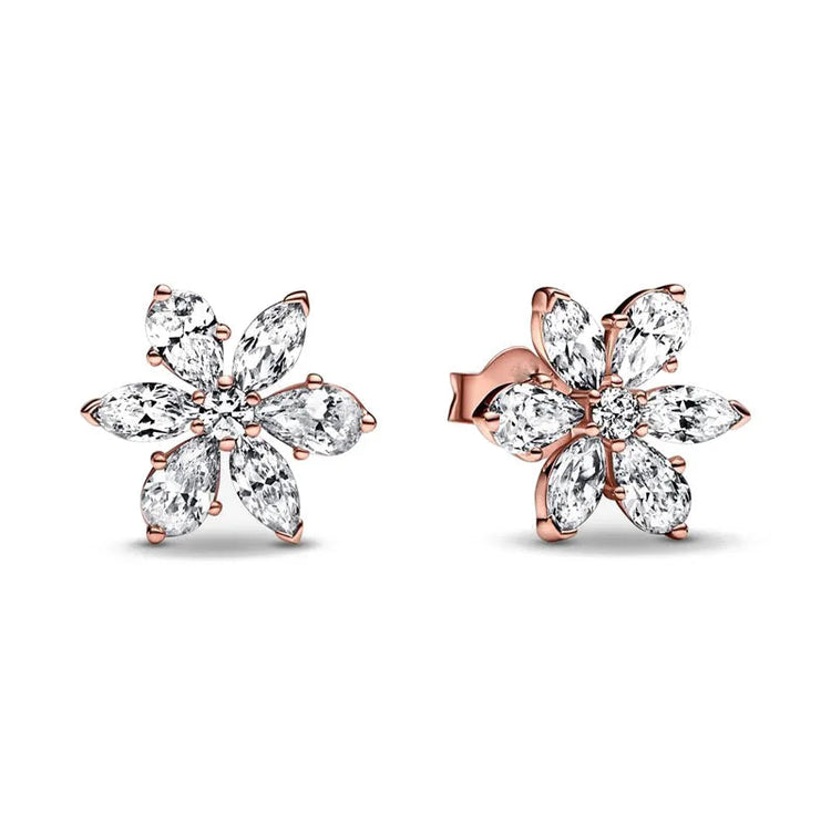 2025 Orecchini originali in pietra a forma di cuore bianco rosa, blu, rosso, verde, orecchino di perla con fiocco di neve, gioielli in argento s925 con fascino femminile platinumshop