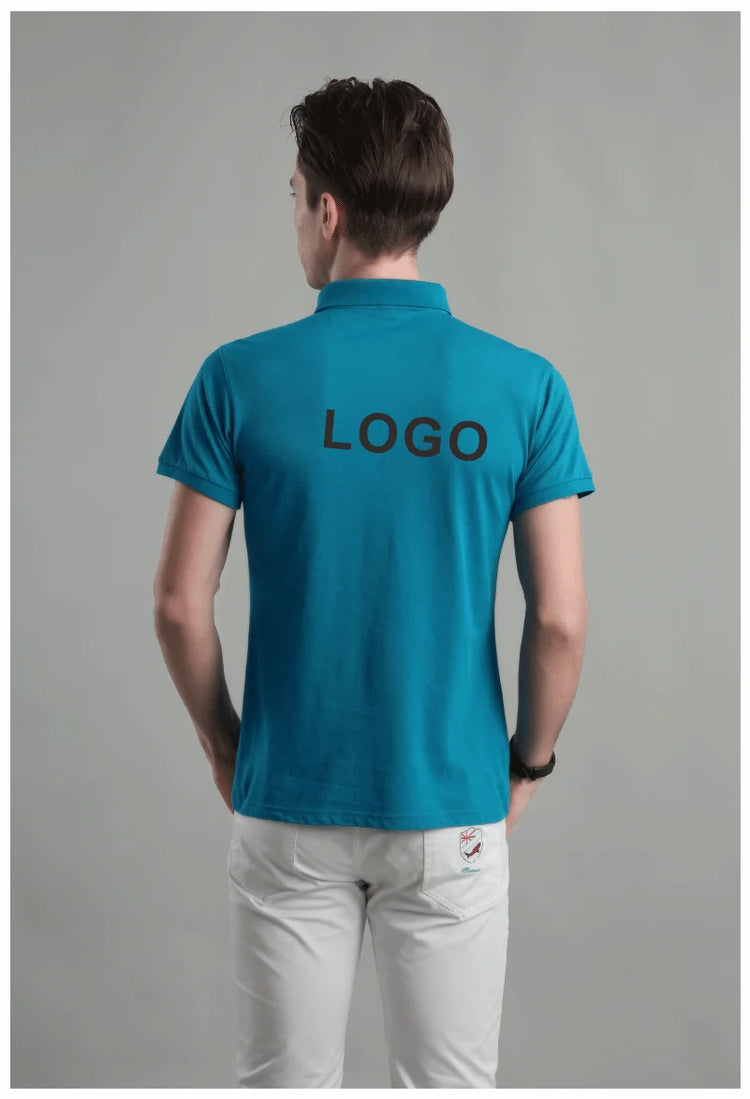 Polo traspirante con logo personalizzato Abbigliamento casual per gruppi aziendali Polo a maniche corte con risvolto Abiti da lavoro Stampa ricamo