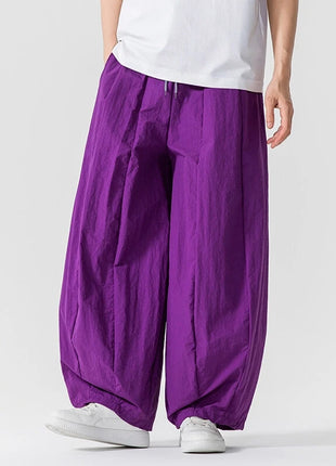 Pantaloni Uomo Nuova Estate Pantaloni larghi leggeri e sottili in vita elastica Sport all'aria aperta maschili Pantaloni larghi casual oversize da uomo Streetwear