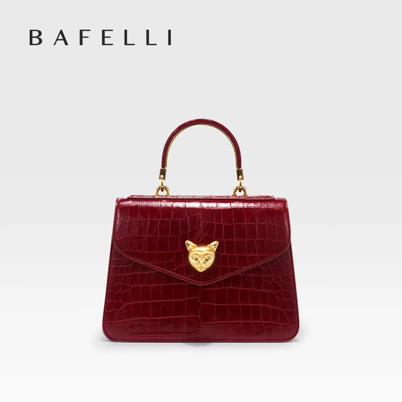 2025 BAFELLI CAT DONNA NUOVA PATTERN CROCODILE IN PELLE FASHION BORSA STYLISH BUSINESS FEMALE IN PELLE BRAND DI LUSSO OL PURSE