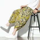 Pantaloncini Estivi Harajuku Larghi Stampati Traspiranti Casual a Lunghezza Polpaccio in Cotone Oversize da Uomo