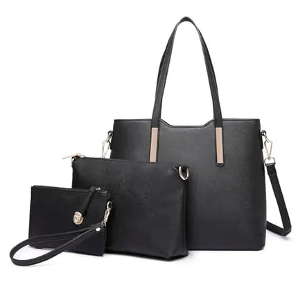 Miss Lulu WOMEN'S Shoulder bag Set 3 Piece Large Handle bag Carry bag Tote Bag Women handbag Comfortable PlatiNum