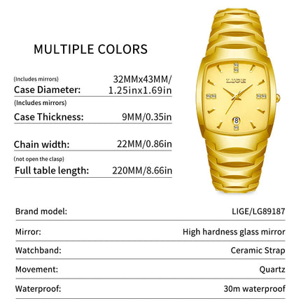 LIGE Orologio da Donna di Lusso alla Moda, Elegante e Semplice, in Acciaio Inossidabile, Casual, al Quarzo, con Calendario, Regalo Romantico per Signore, Novità platinumshop