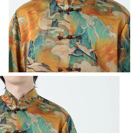 Camicie Stampate da Uomo, Stile Retrò Hawaiano, Traspiranti, Comode e Oversize con Maniche Corte
