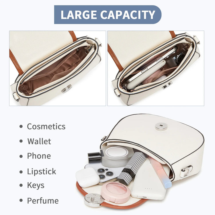 Miss Lulu Ethno-shoulder bag PU leather with Corduroy Detail & Adjustable Strap, Blue-Beige PlatiNum