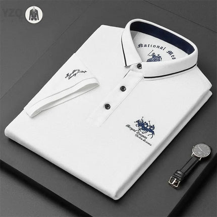 Men's Embroidered Short Sleeve Polo Shirt Casual Fashion Comfortable Summer Top