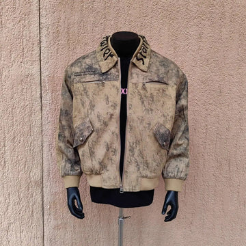 PFHQ Trendy Men's Jacket Double Collar Lapel Design Vintage Personalized Letter Pattern Decoration Long Sleeve Male Coat 21P1454