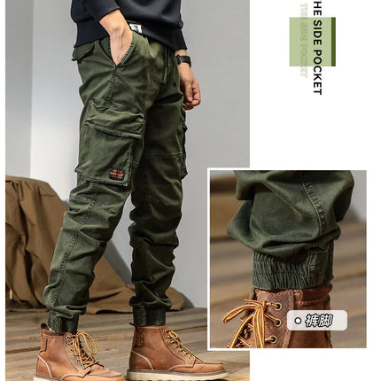 CAAYU Joggers Cargo Pants Men Casual Y2k MultiPocket Male Trousers Sweatpants Streetwear Techwear Tactical Track Black Pants Men