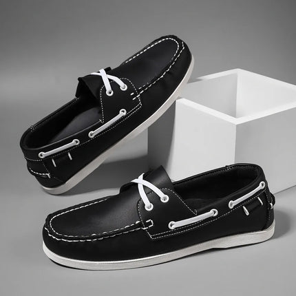Scarpe mocassini da uomo alla moda con punta a grembiule, comode antiscivolo per passeggiate all'aperto, viaggi, primavera ed estate