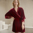 Birdtree, OEKO-TEX, Tessuto base 100% Abito di seta, Indumenti da notte da donna Camicia da notte addensata naturale, Pigiama per la casa in velluto P5D924JF