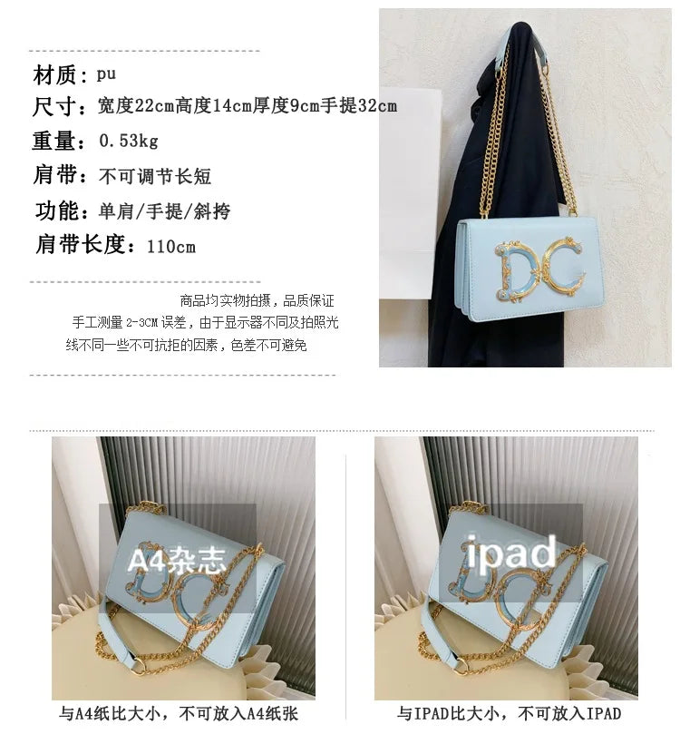 High quality fashionable women's bag hot selling chain bag trendy candy color small square bag for women PlatiNum