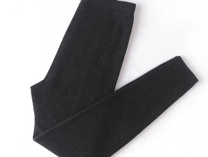 Wool Knitted Women Leggings 2024 Autumn Winter Elastic High Waist Casual Soft Warm Comfortable Trousers Ankle-Length Solid Pants PlatiNum