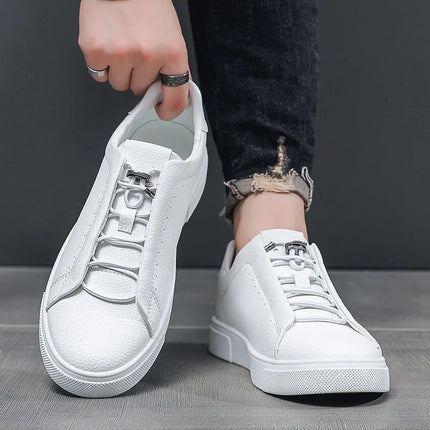Men's Leather Casual Shoes Versatile Comfortable Breathable Outdoor Sports Board Sneakers