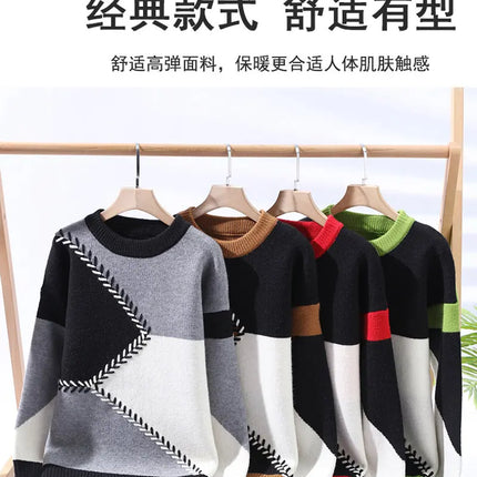 Sweaters men 2025 Winter Letter pattern thick sweater men Student youth sweaters autumn Men's wool pullovers full