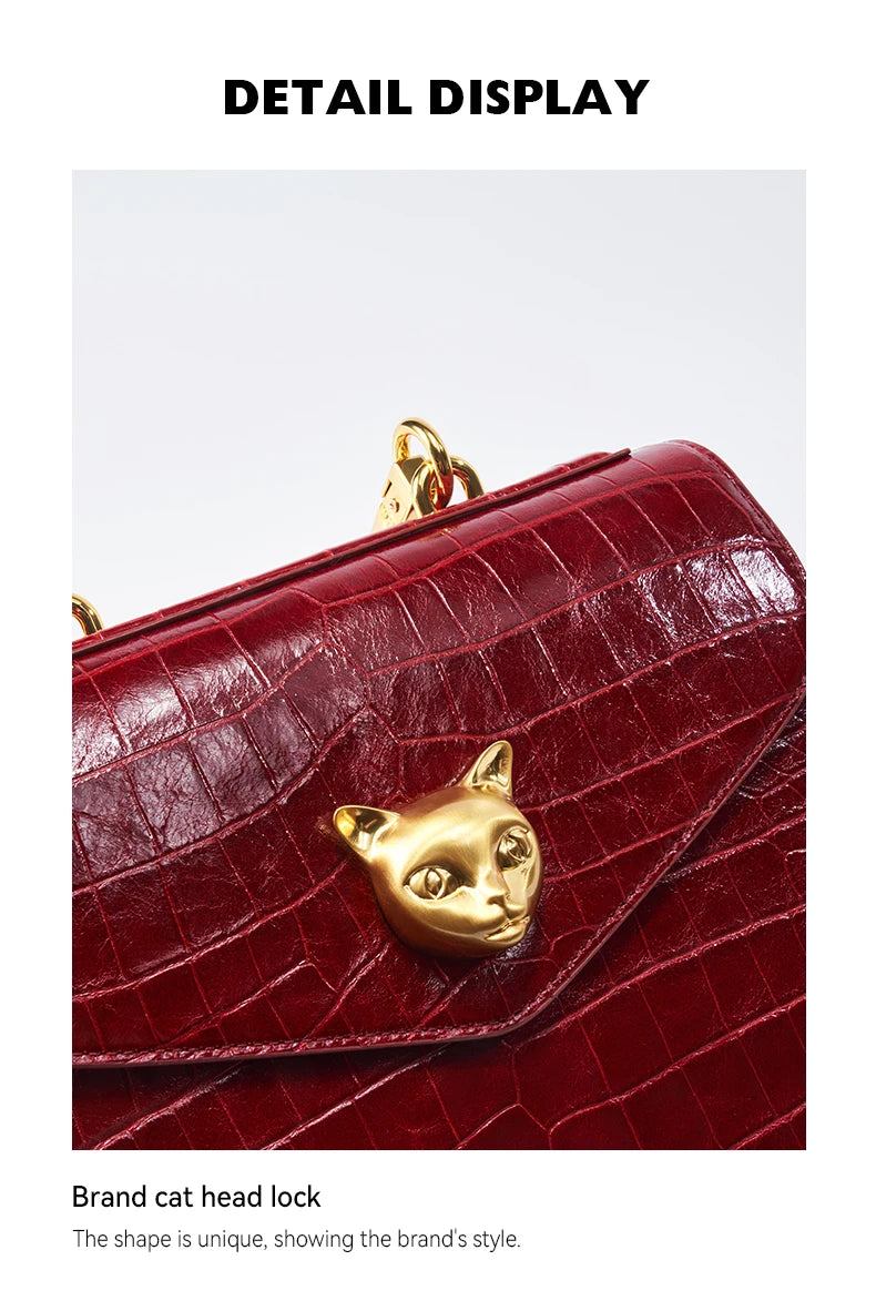 2025 BAFELLI CAT DONNA NUOVA PATTERN CROCODILE IN PELLE FASHION BORSA STYLISH BUSINESS FEMALE IN PELLE BRAND DI LUSSO OL PURSE