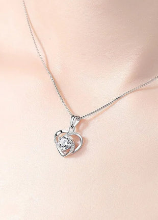Collana in Argento Sterling 925 con Zircone Scintillante, Catena per Clavicola da Donna, Gioielli da Matrimonio Placcati in Oro 18k PlatiNum