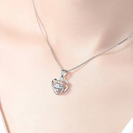 Collana in Argento Sterling 925 con Zircone Scintillante, Catena per Clavicola da Donna, Gioielli da Matrimonio Placcati in Oro 18k PlatiNum