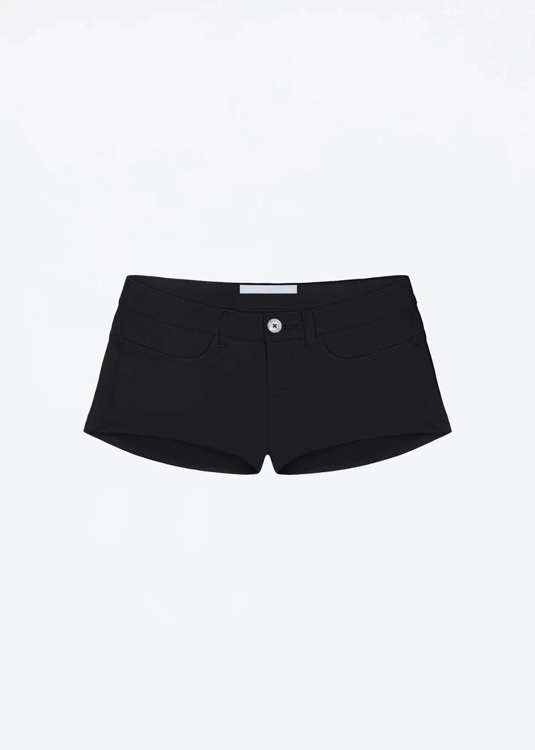 Tank Summer Women's Black Ultra-Short Shorts, Low-Waist Tight-Fitting Hot Pants, Suitable for All Kinds of Basic Styles with Camisoles and Short Sleeves PlatiNum