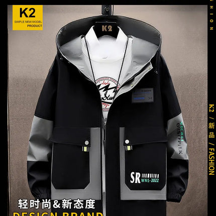 Autumn new style Fashion Trend Hooded Jacket spring Men's Casual Comfort Fleece High Quality Coat male full size M-4XL