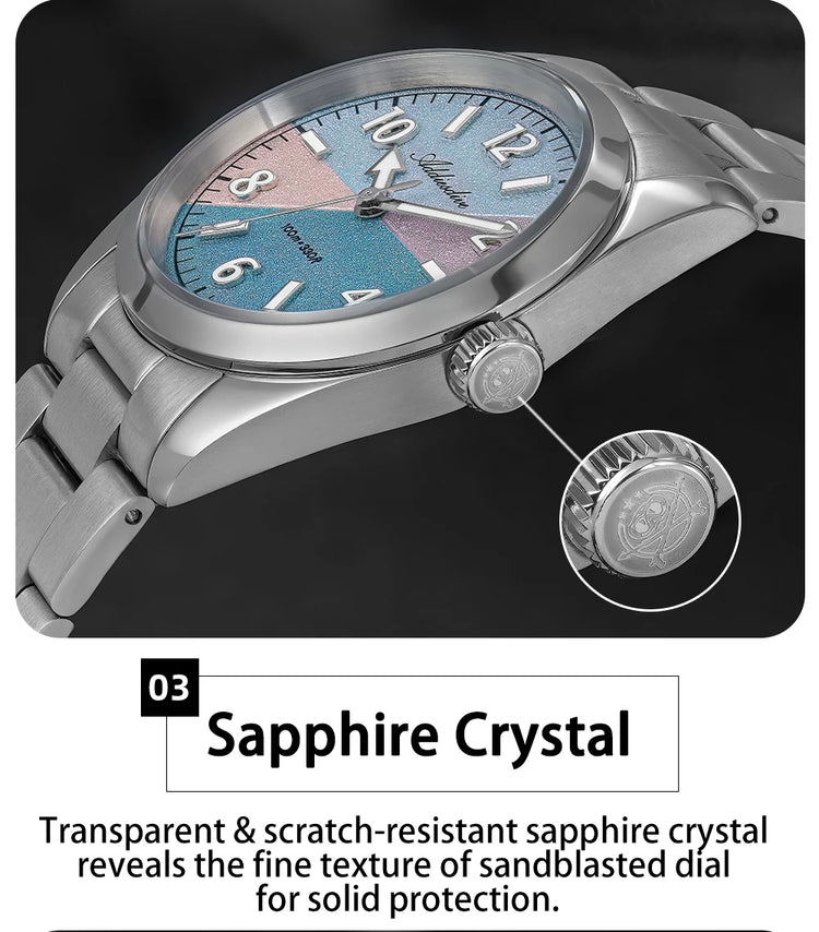 ADDIESDIVE Watch Men 2026 New 36mm Quartz Wristwatch AD2555 Sapphire 100m Waterproof BGW9 Luminous 316L Stainless Steel Watches