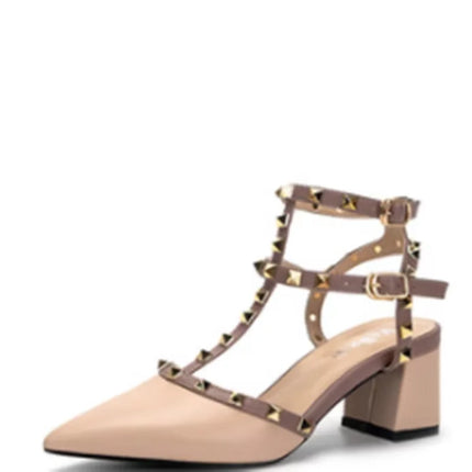 Scarpe singole con borchie in pelle verniciata da donna 2 fibbie décolleté lucide con cinturino a T 5.5cm punta a punta fatta a mano sandali taglie forti larghi 48