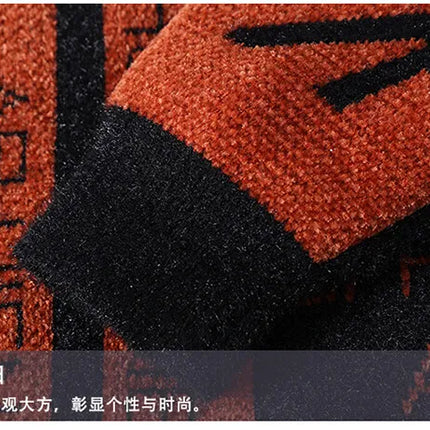 2024 Winter men's flower pattern Sweaters thick O-neck sweater men youth autumn Men's Turtle neck wool Casual Knitwear Pullover
