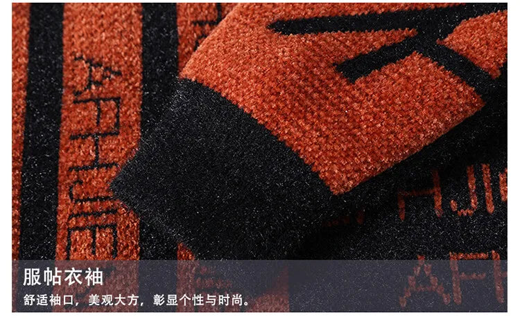 2024 Winter men's flower pattern Sweaters thick O-neck sweater men youth autumn Men's Turtle neck wool Casual Knitwear Pullover