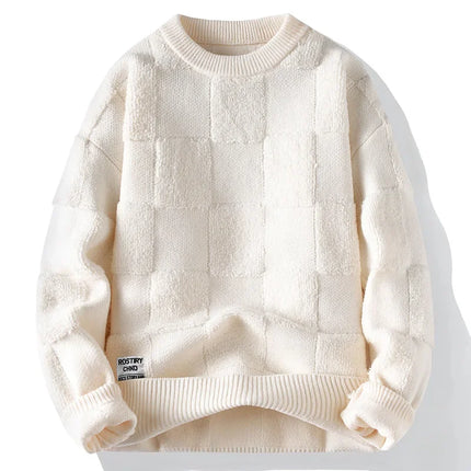 New Winter Men O-neck Knitted Pullovers Man Fleece WarmTurtlenecks Sweaters Man Casual Sweaters Quality Male Pullovers Size 4XL