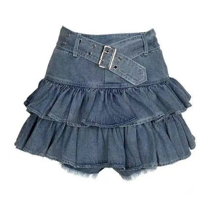 Damen-Vintage-Y2K-Jeans-Minirock der 90er-Jahre, Nietengürtel, sexy, A-Linie, für den täglichen Sommergebrauch, Neue Kollektion 2026