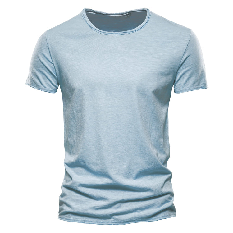 T-shirt da uomo in cotone 100% Casual morbida Fitness Estate T-shirt sottili Abbigliamento per la casa da uomo O-Collo Manica corta Soild T Shirt per uomo