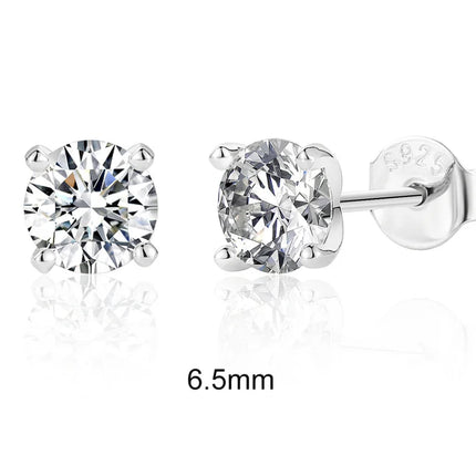 AIDE 1PC Sparkling Moissanite Piercing Stud Earrings 925 Sterling Silver Shining Circle Earring For Women Ear Bone Earring Jewel PlatiNum