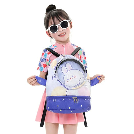 Borsa da spiaggia con coulisse per bambini con separazione asciutta e bagnata, impermeabile, regolabile, per sport, nuoto, viaggi, fitness, spiaggia, borsa da nuoto per bambini