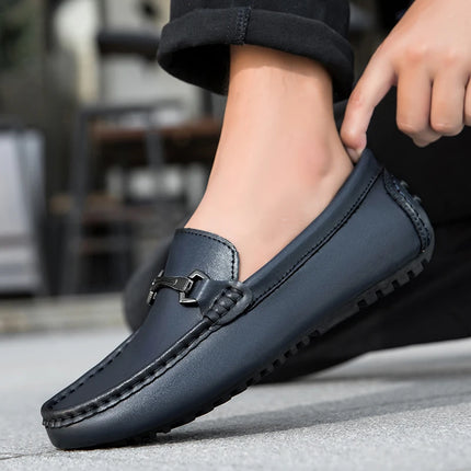 Mocassini in Pelle da Uomo Stile Britannico, Traspiranti, Slip-on, per Guida e Outdoor, Scarpe Casual Classiche Fatte a Mano, Design Elegante