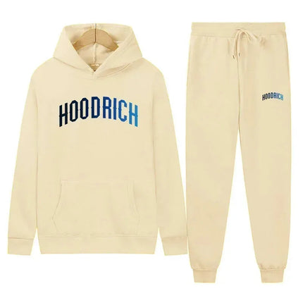 2025 Autumn/Winter Men's and Women's Letter-Printed Sporty Sweatshirt Set - Classic, Retro, Comfortable and Versatile PlatiNum