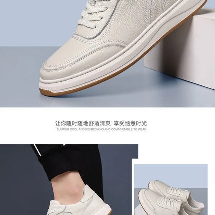2026 New Men's Leather Shoes Casual Spring Autumn Fashionable Genuine Cowhide Slip-On Breathable Comfortable Anti-Slip Shoes