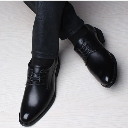 Scarpe Formali da Uomo in Pelle Traspirante con Design Traforato, Casual Estive a Punta Tonda e Tacco Basso, Comode da Indossare