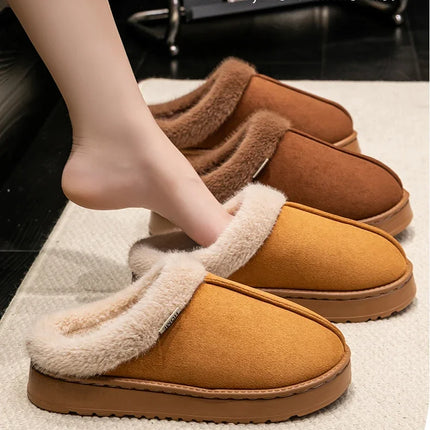 Women Fluffy Slippers for Autumn Winter Indoor EVA Thick Sole Anti-Slip Warm Unisex House Shoes