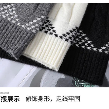 Legible Autumn and Winter Casual Sweaters Men Round Neck Collar Knitted Pullovers Male Loose Sweater Man