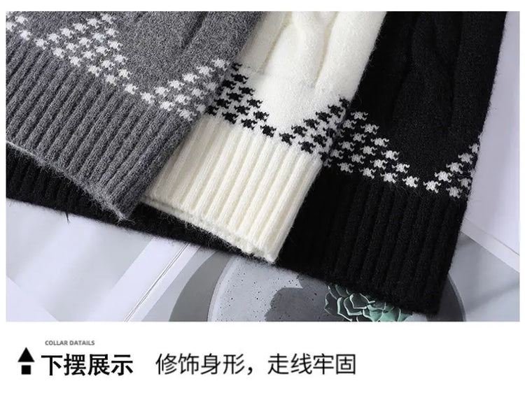 Legible Autumn and Winter Casual Sweaters Men Round Neck Collar Knitted Pullovers Male Loose Sweater Man