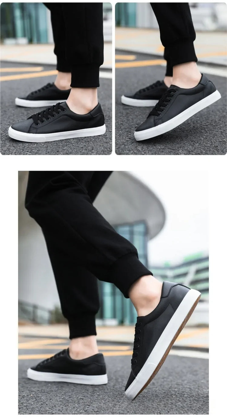 Classic Men Leather Casual Shoes High Quality Comfortable Platform Sneakers Men Flats Shoe Loafers British Jogging Shoe Hot Sale