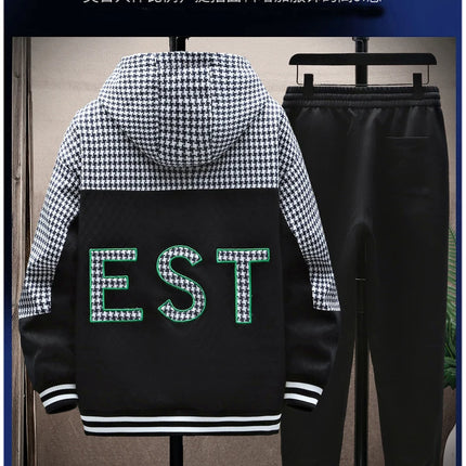 Winter Men's Sets Tracksuit Men Wool Hooded Sweatshirt Thicken Warm Sportswear Male Casual Suit Two Piece Sets